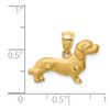 Lex & Lu 14k Yellow Gold D/C Dachshund Pendant - 4 - Lex & Lu