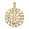 Lex & Lu 14k Yellow Gold Yellow & Rhodium D/C Flower Pendant - 3 - Lex & Lu