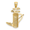 Lex & Lu 14k Yellow Gold & Rhodium Golf Bag Pendant - 3 - Lex & Lu