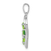 Lex & Lu Sterling Silver w/Rhodium Peridot & Diamond Butterfly Heart Pendant - 2 - Lex & Lu