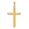 Lex & Lu 14k Two-tone Gold 3-D Hollow Cross Pendant LAL77687 - Lex & Lu