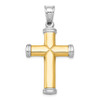 Lex & Lu 14k Yellow Gold & Rhodium Reversible Cross LAL77695 - 4 - Lex & Lu