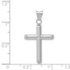 Lex & Lu 14k White Gold Polished Hollow Cross Pendant LAL77708 - 4 - Lex & Lu