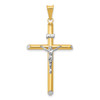 Lex & Lu 14k Two-tone Gold INRI Crucifix Pendant LAL77714 - Lex & Lu