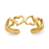 Lex & Lu 14k Yellow Gold Heart Toe Ring LAL77736 - Lex & Lu