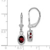 Lex & Lu Sterling Silver 7x5mm Oval Garnet Leverback Earrings - 4 - Lex & Lu