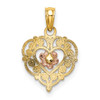 Lex & Lu 14k Two-tone Gold Heart Pendant LAL77765 - 3 - Lex & Lu