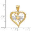 Lex & Lu 14k Yellow Gold Yellow & Rhodium D/C Mom Heart Pendant - 4 - Lex & Lu