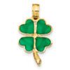 Lex & Lu 14k Yellow Gold 4-Leaf Clover Translucent Acrylic Pendant LAL77789 - 4 - Lex & Lu