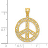 Lex & Lu 14k Yellow Gold Filigree Peace Sign Pendant LAL77795 - 3 - Lex & Lu