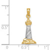 Lex & Lu 14k Yellow Gold & Rhodium 3-D Cape Hatteras Lighthouse Pendant - 3 - Lex & Lu