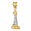 Lex & Lu 14k Yellow Gold & Rhodium 3-D Cape Hatteras Lighthouse Pendant - 5 - Lex & Lu