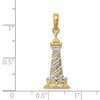 Lex & Lu 14k Yellow Gold & Rhodium Cape Hatters Lighthouse Pendant - 3 - Lex & Lu