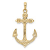 Lex & Lu 14k Yellow Gold 2-D Red, White, and Blue Enameled Anchor Pendant - 3 - Lex & Lu