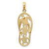 Lex & Lu 14k Two-tone Gold Triple Sea Turtle Flip-Flop Pendant - 4 - Lex & Lu