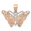 Lex & Lu 14k Two-tone Gold D/C Butterfly Pendant - Lex & Lu