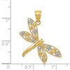 Lex & Lu 14k Yellow Gold & Rhodium Filigree Dragonfly Pendant - 3 - Lex & Lu