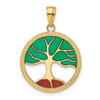 Lex & Lu 14k Yellow Gold Enameled Tree of Life Pendant - Lex & Lu