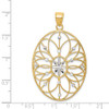 Lex & Lu 14k Yellow Gold & Rhodium Floral Medallion Pendant - 3 - Lex & Lu