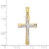 Lex & Lu 14k Yellow Gold & Rhodium D/C Cross Pendant LAL77874 - 3 - Lex & Lu