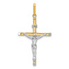 Lex & Lu 14k Two-tone Gold Crucifix Pendant LAL77877 - Lex & Lu