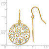 Lex & Lu 14k Yellow Gold & Rhodium D/C Filigree Circle Wire Earrings - 4 - Lex & Lu