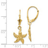 Lex & Lu 14k Yellow Gold Starfish Leverback Earrings - 4 - Lex & Lu