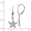 Lex & Lu 14k White Gold Starfish Leverback Earrings - 4 - Lex & Lu