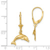 Lex & Lu 14k Yellow Gold Jumping Dolphin Leverback Earrings - 4 - Lex & Lu