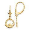 Lex & Lu 14k Yellow Gold Claddagh in Circle Leverback Earrings - Lex & Lu
