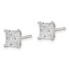 Lex & Lu Sterling Silver 6mm Square CZ Basket Set Stud Earrings LAL7796 - 2 - Lex & Lu