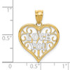 Lex & Lu 14k Yellow Gold & Rhodium Filigree Love You - 3 - Lex & Lu