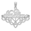 Lex & Lu 14k White Gold Grandma Birthstone Charm Holder Pendant - Lex & Lu