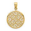 Lex & Lu 14k Yellow Gold Filigree Round Pendant - Lex & Lu