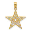 Lex & Lu 14k Yellow Gold Filigree Star Pendant - Lex & Lu