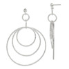 Lex & Lu Sterling Silver Textured Circles Post Dangle Earrings - Lex & Lu