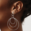 Lex & Lu Sterling Silver Textured Circles Post Dangle Earrings - 3 - Lex & Lu