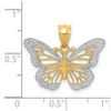 Lex & Lu 14k Yellow Gold & Rhodium Butterfly Pendant LAL78085 - 3 - Lex & Lu