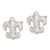 Lex & Lu Sterling Silver w/Rhodium CZ Fleur de lis Post Earrings - 2 - Lex & Lu