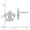 Lex & Lu Sterling Silver w/Rhodium CZ Fleur de lis Post Earrings - 4 - Lex & Lu