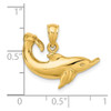 Lex & Lu 14k Yellow Gold Polished Dolphin Charm - 3 - Lex & Lu