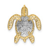 Lex & Lu 14k Two-tone Gold & Turtle Pendant Slide - 3 - Lex & Lu