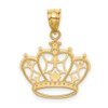 Lex & Lu 14k Yellow Gold & Rhodium Crown Pendant LAL78119 - 4 - Lex & Lu