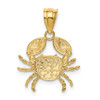 Lex & Lu 14k Yellow Gold Yellow & Rhodium D/C Crab Pendant - 3 - Lex & Lu