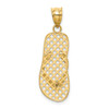 Lex & Lu 14k Yellow Gold Mesh Flip flop Pendant - 4 - Lex & Lu