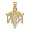 Lex & Lu 14k Yellow Gold Registered Nurse Pendant - 4 - Lex & Lu