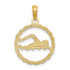 Lex & Lu 14k Yellow Gold Swimming Charm - 3 - Lex & Lu