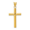 Lex & Lu 14k Yellow Gold Polished Hollow Cross Pendant LAL78189 - Lex & Lu