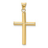 Lex & Lu 14k Yellow Gold Polished Hollow Cross Pendant LAL78189 - 3 - Lex & Lu