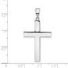 Lex & Lu 14k White Gold Polished Hollow Cross Pendant LAL78194 - 4 - Lex & Lu